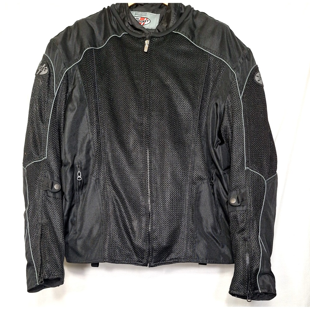 Joe Rocket Armored Motorcycle Jacket Mens 2XL Racing Mesh 3 in 1 Biker Coat Blac